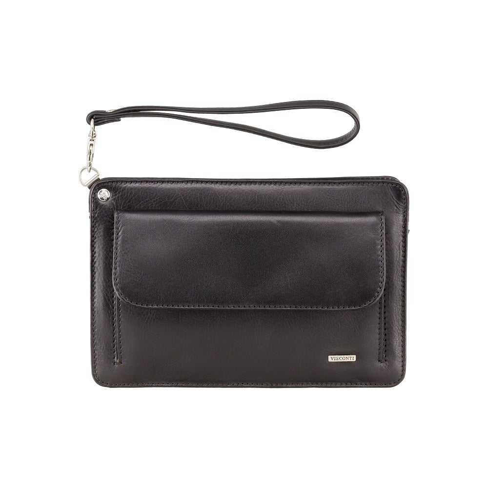 Vyriška odinė rankinė Visconti, juoda