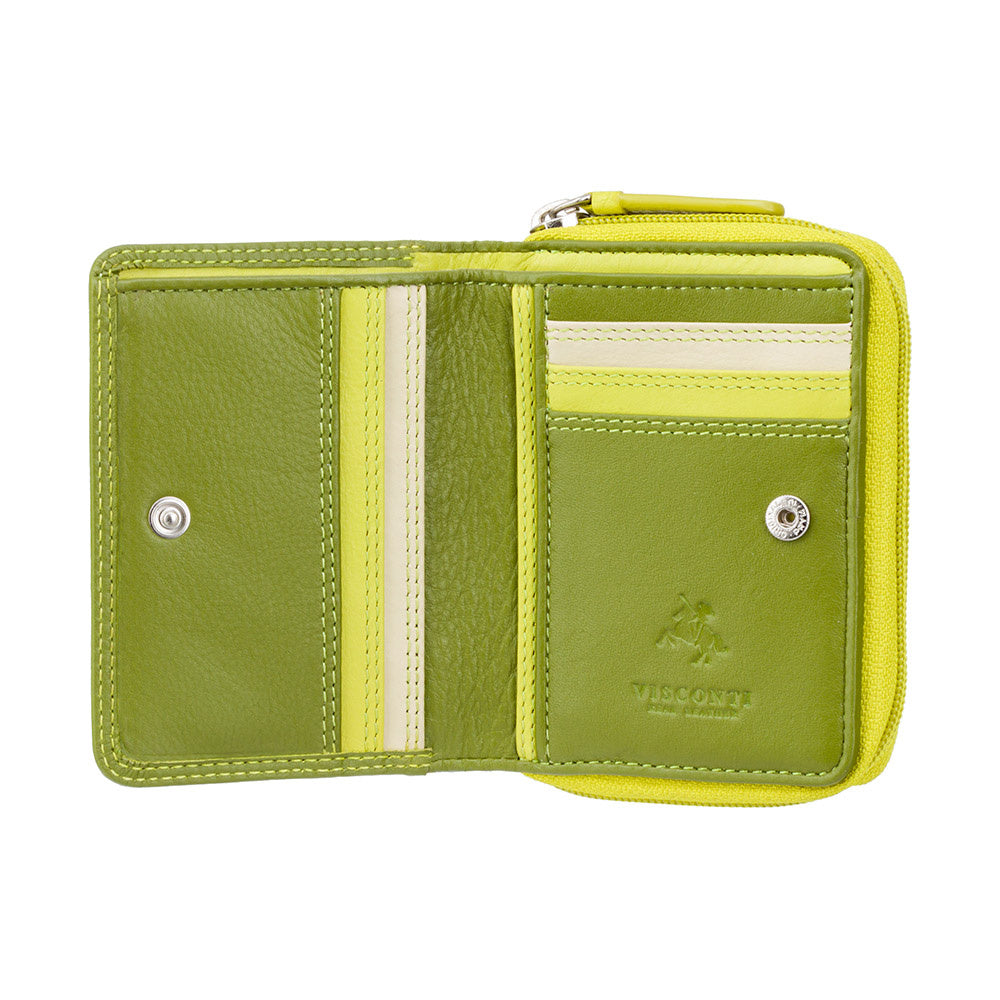 Moteriška odinė piniginė Visconti Rainbow RB53, limoninė