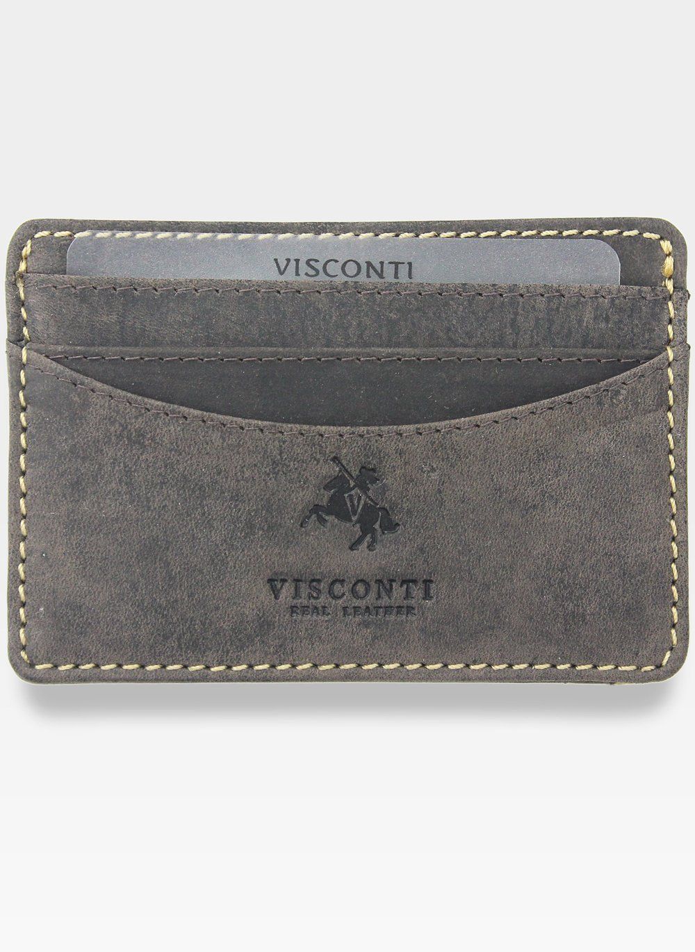 Natūralios odos vyriškas kortelių dėklas Visconti S709