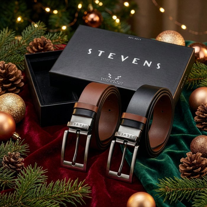 Vyriškas dvipusis odinis diržas 4in1 Stevens D79