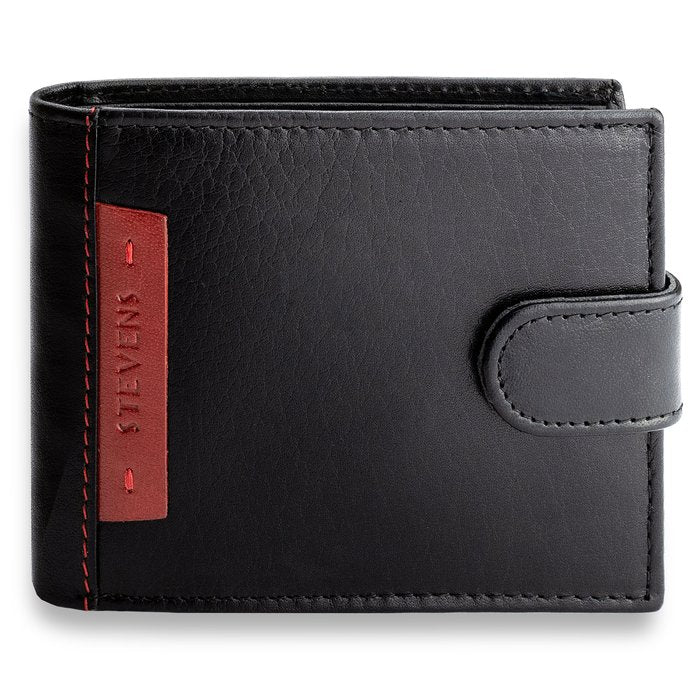 Vyriška natūralios odos piniginė Stevens Z05-325A, juoda N391