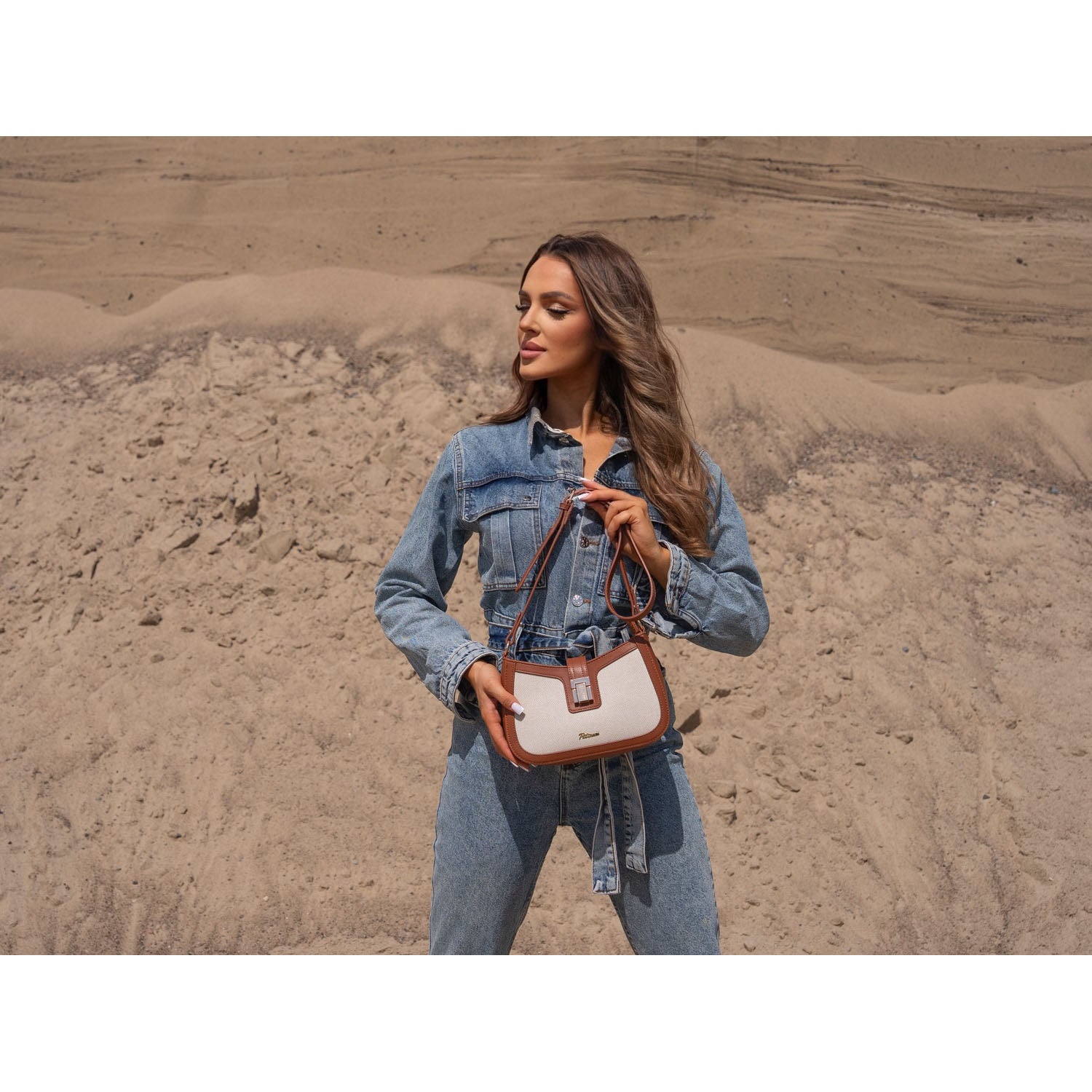 Vidutinė rankinė moterims Peterson, smėlio-ruda