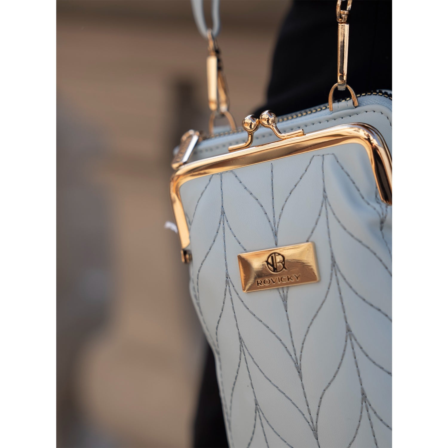 Moteriška maža odinė Rovicky rankinė, mėlyna A0173