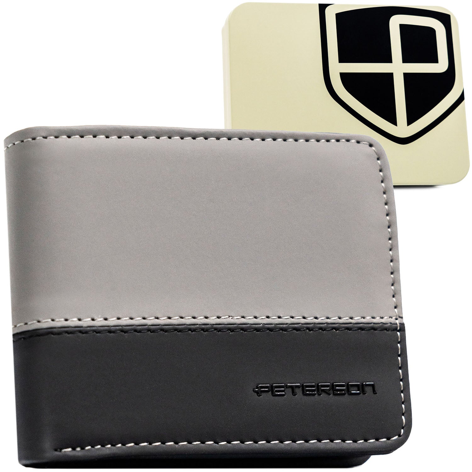 Piniginė vyrams Peterson, juoda-pilka N447