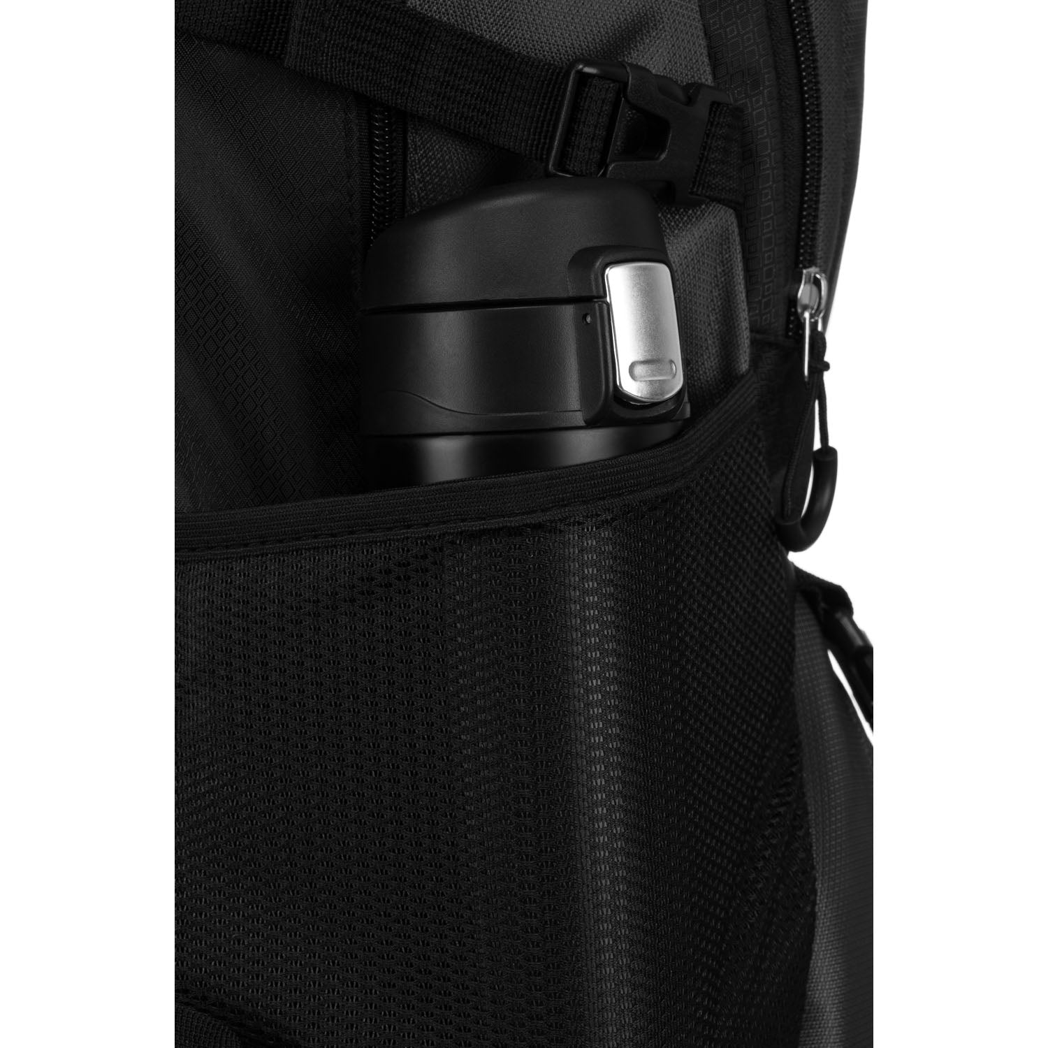 Turistinis poliesterio kuprinė, juoda-pilka N399