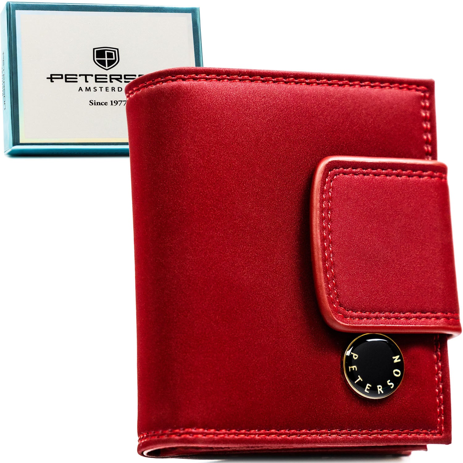 Vidutinė piniginė moterims Peterson, raudona PT93
