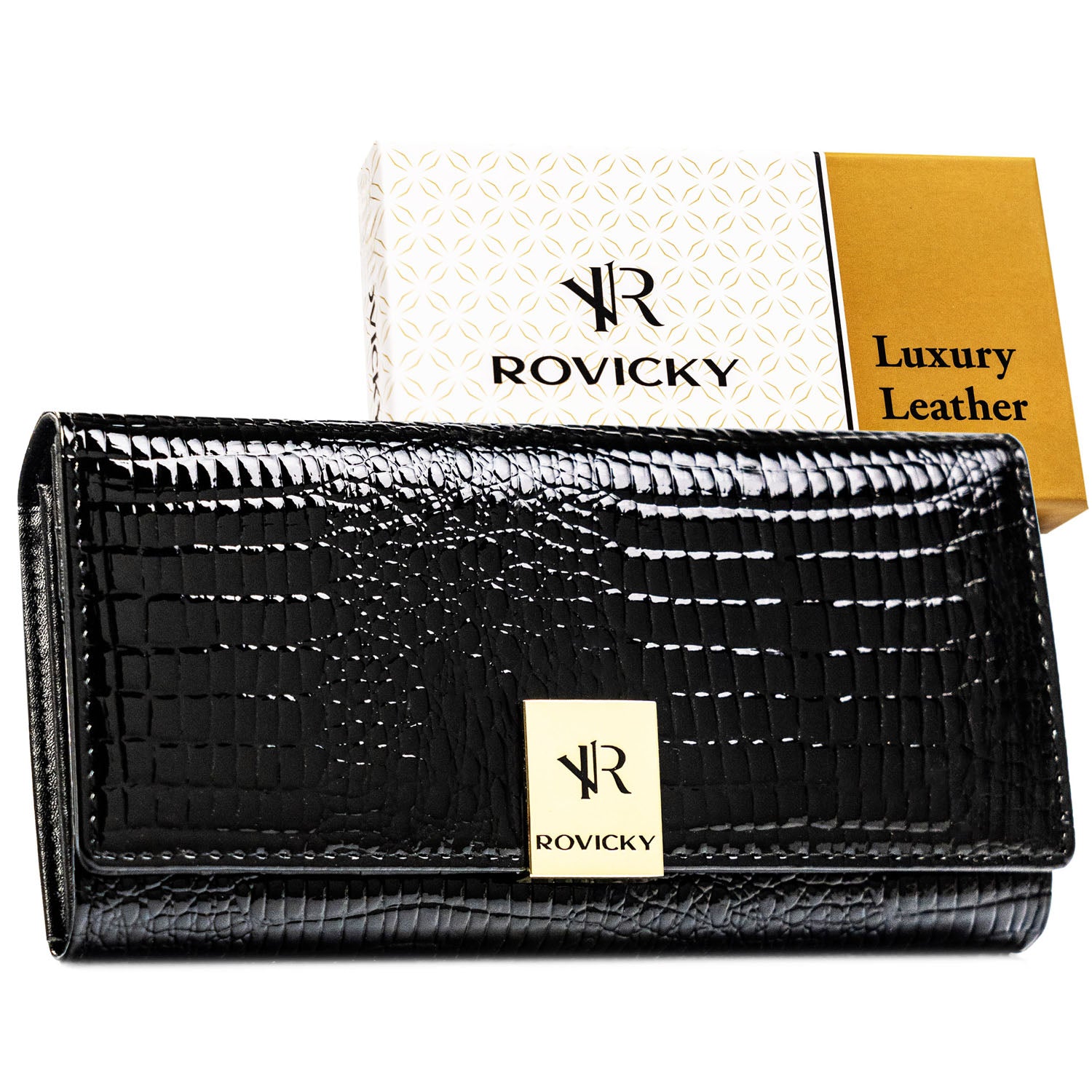 Didelė piniginė moterims Rovicky, juoda G9