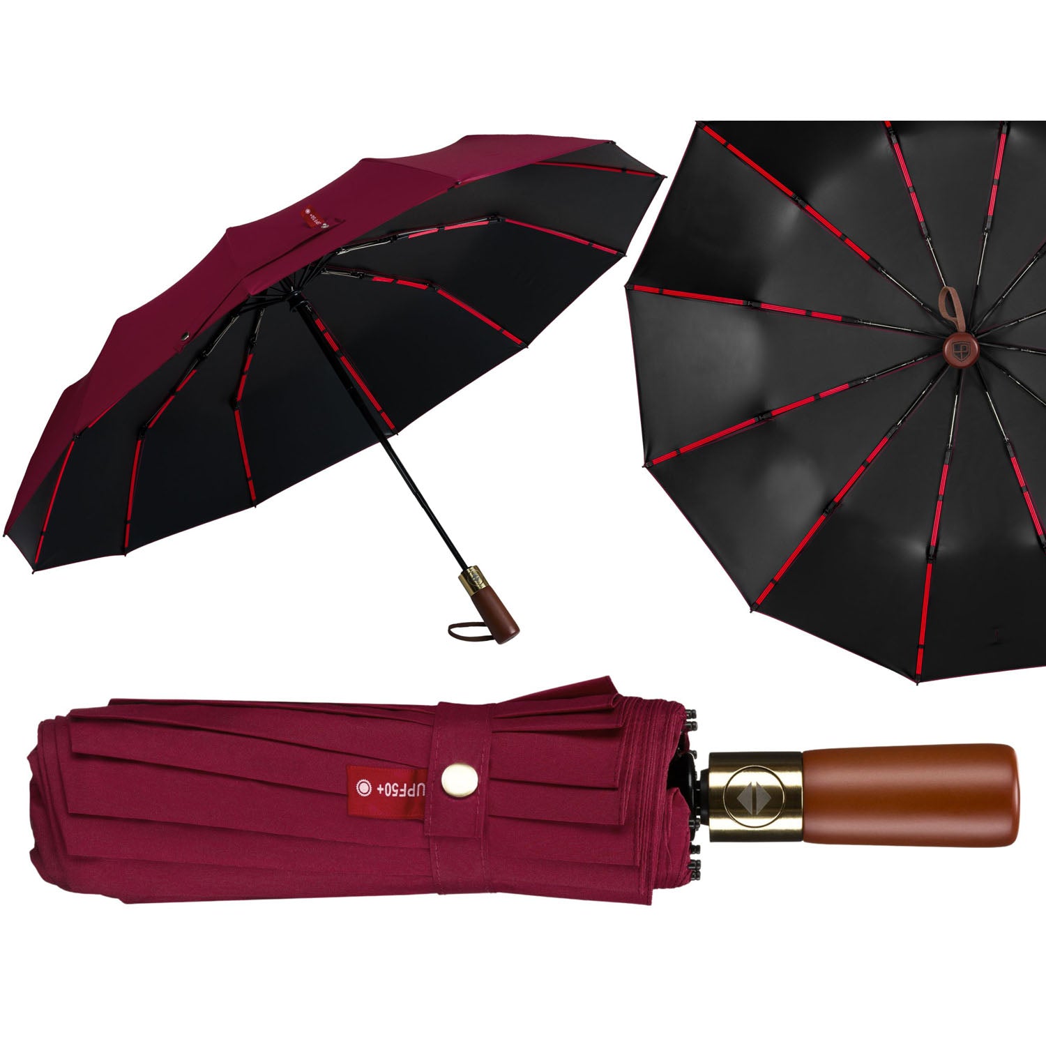 Didelis skėtis Peterson, burgundinė G10