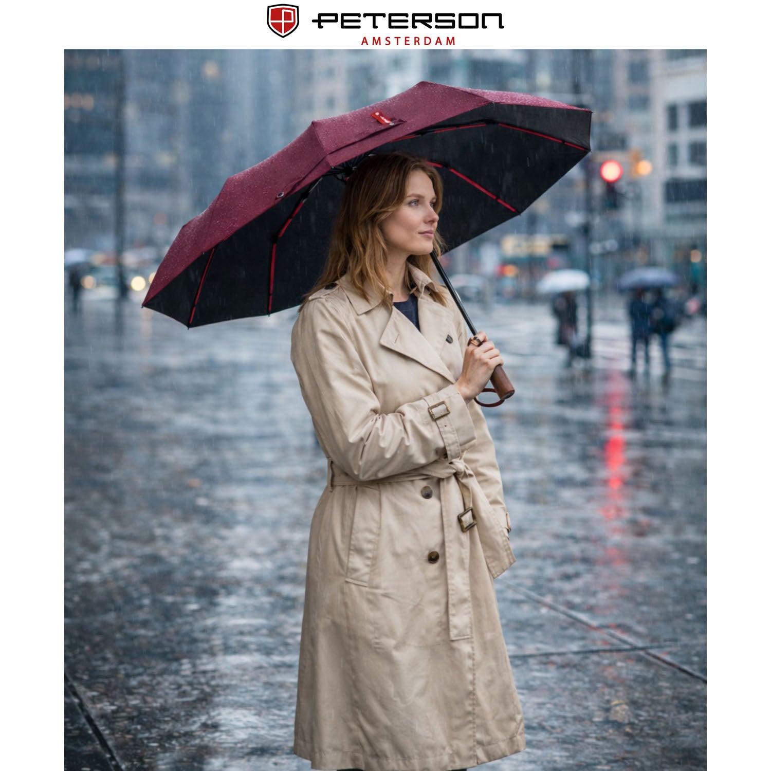 Didelis skėtis Peterson, burgundinė G10