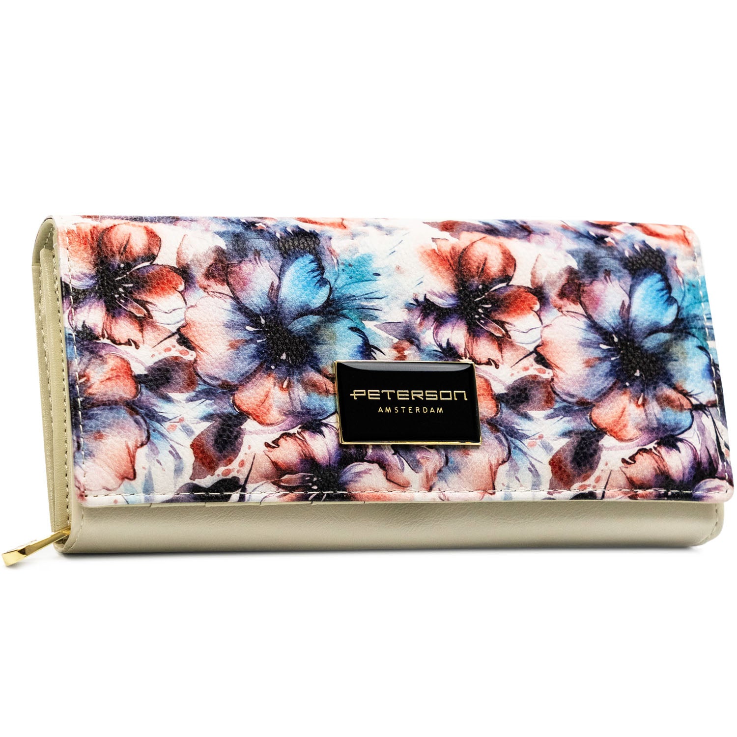 Didelė piniginė moterims Peterson, gėlėta PT119