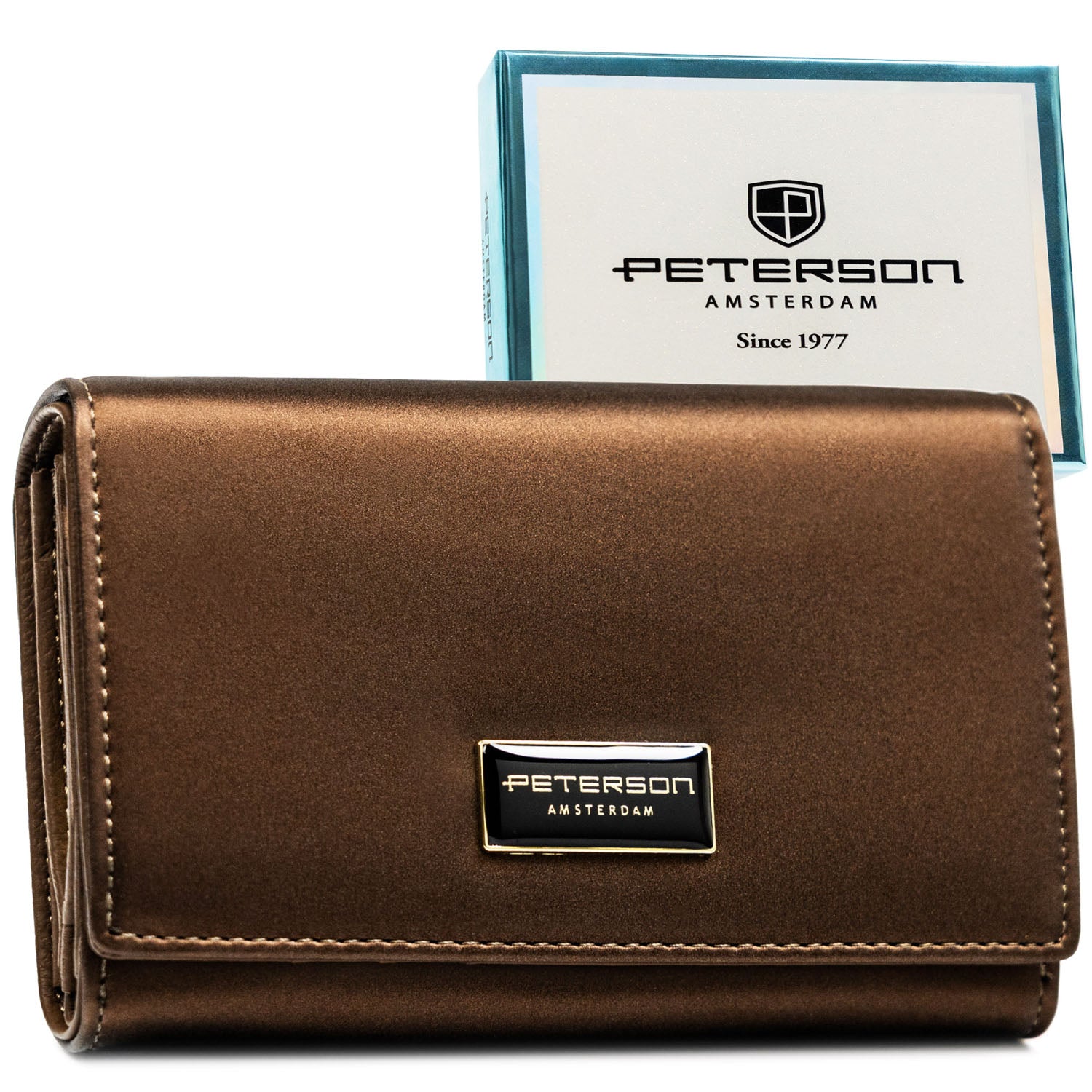 Didelė piniginė moterims Peterson, ruda PT61