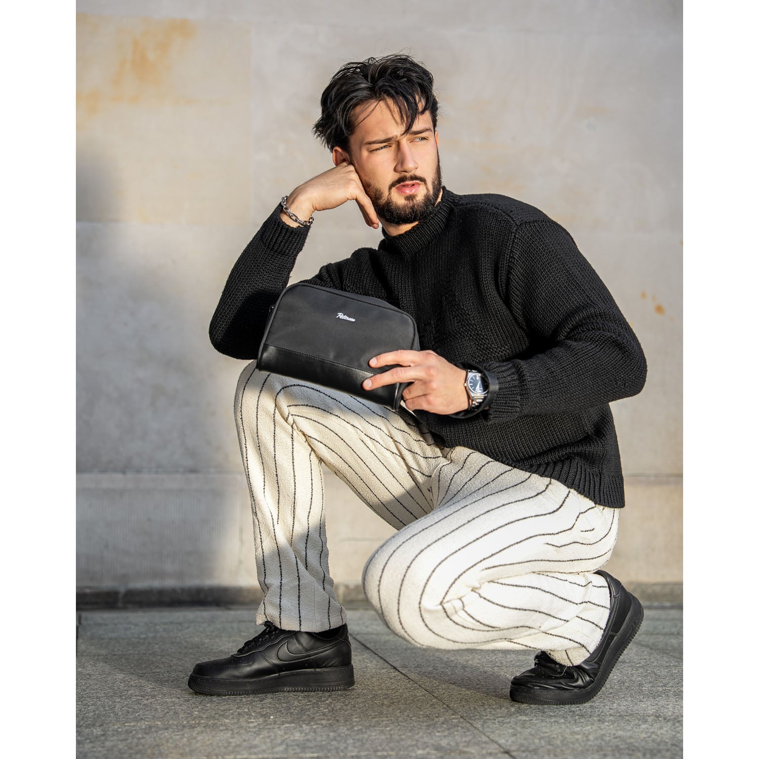 Rankinė vyrams Peterson, juoda R212