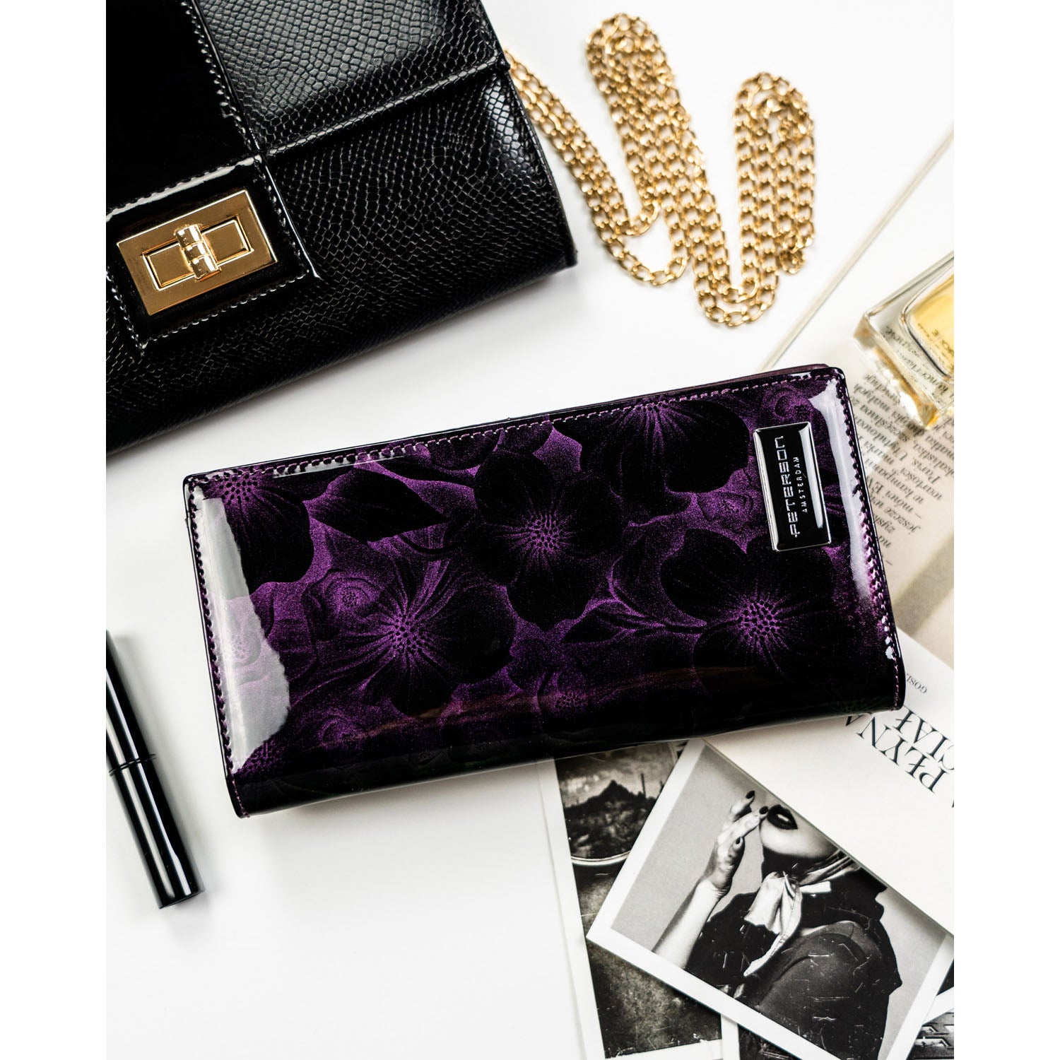Didelė piniginė moterims Peterson, violetinė N472