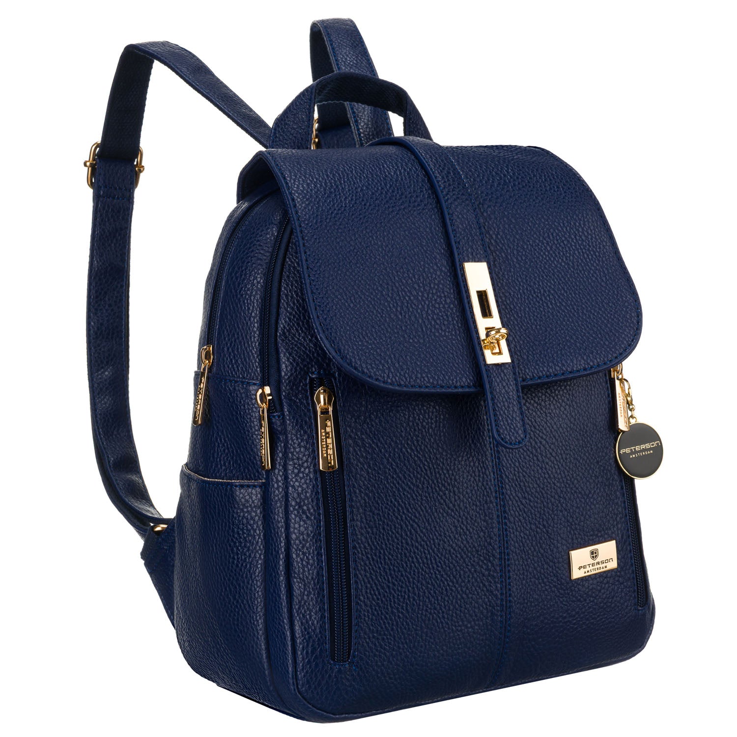 Moteriška ekologiškos odos kuprinė Peterson, mėlyna A01.