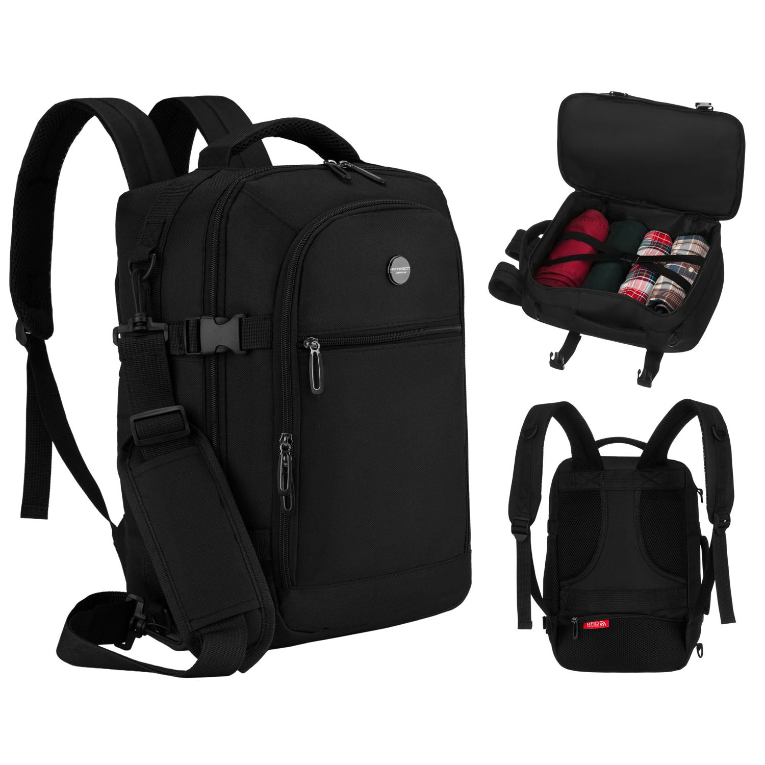 Kuprinė unisex Peterson, juoda K49