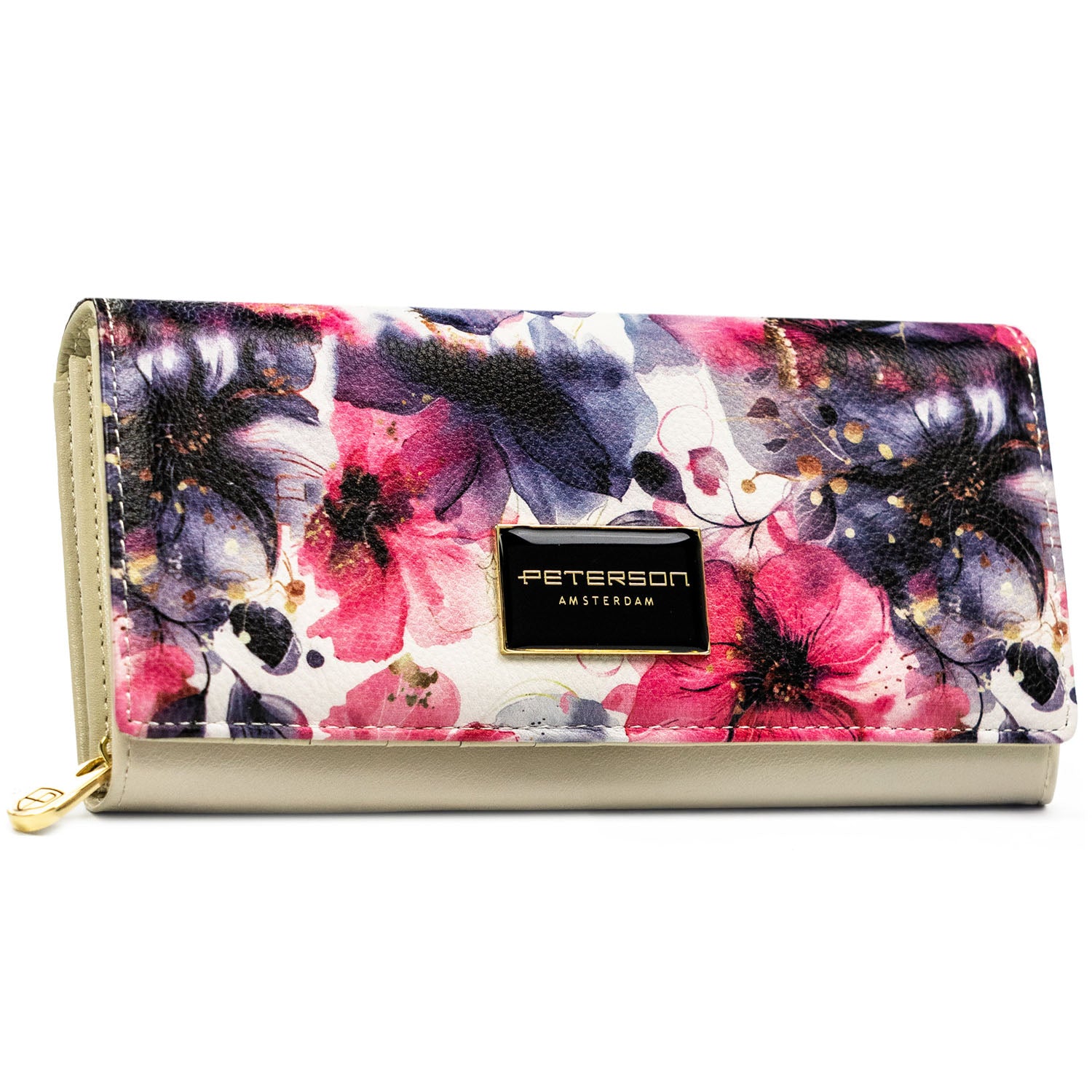 Didelė piniginė moterims Peterson, gėlėta PT120