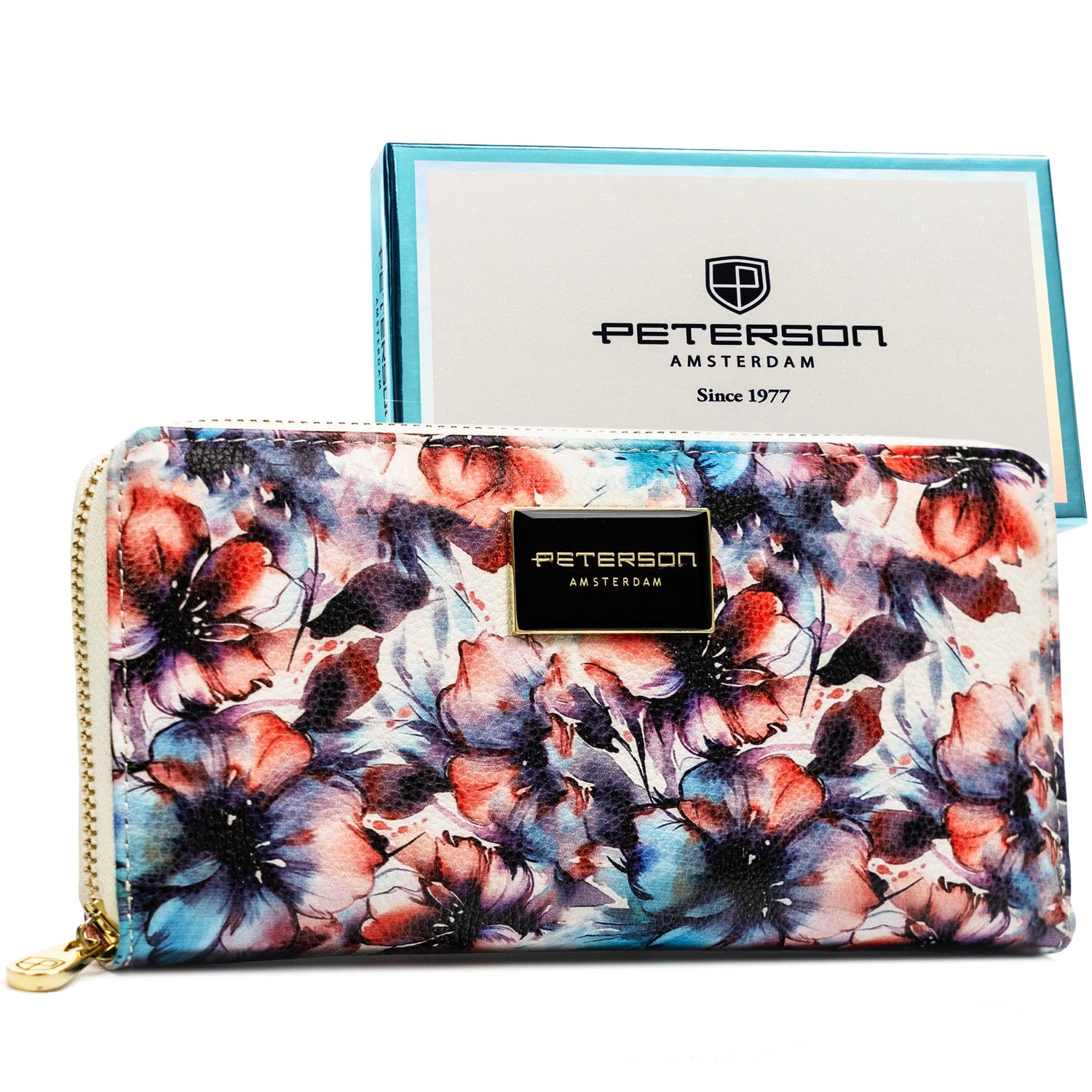 Vidutinė piniginė moterims Peterson, gėlėta PT72