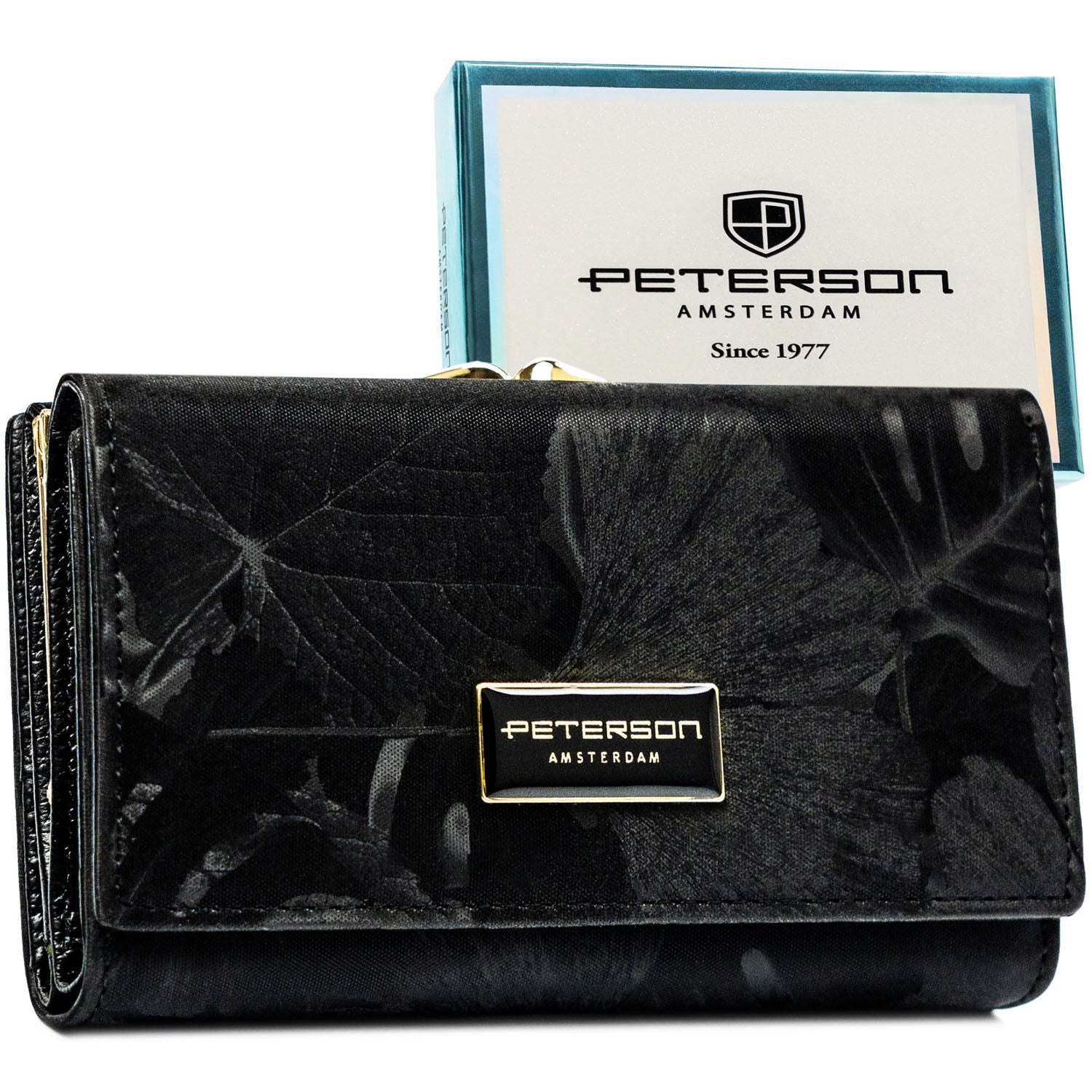 Vidutinė piniginė moterims Peterson, juoda 2555