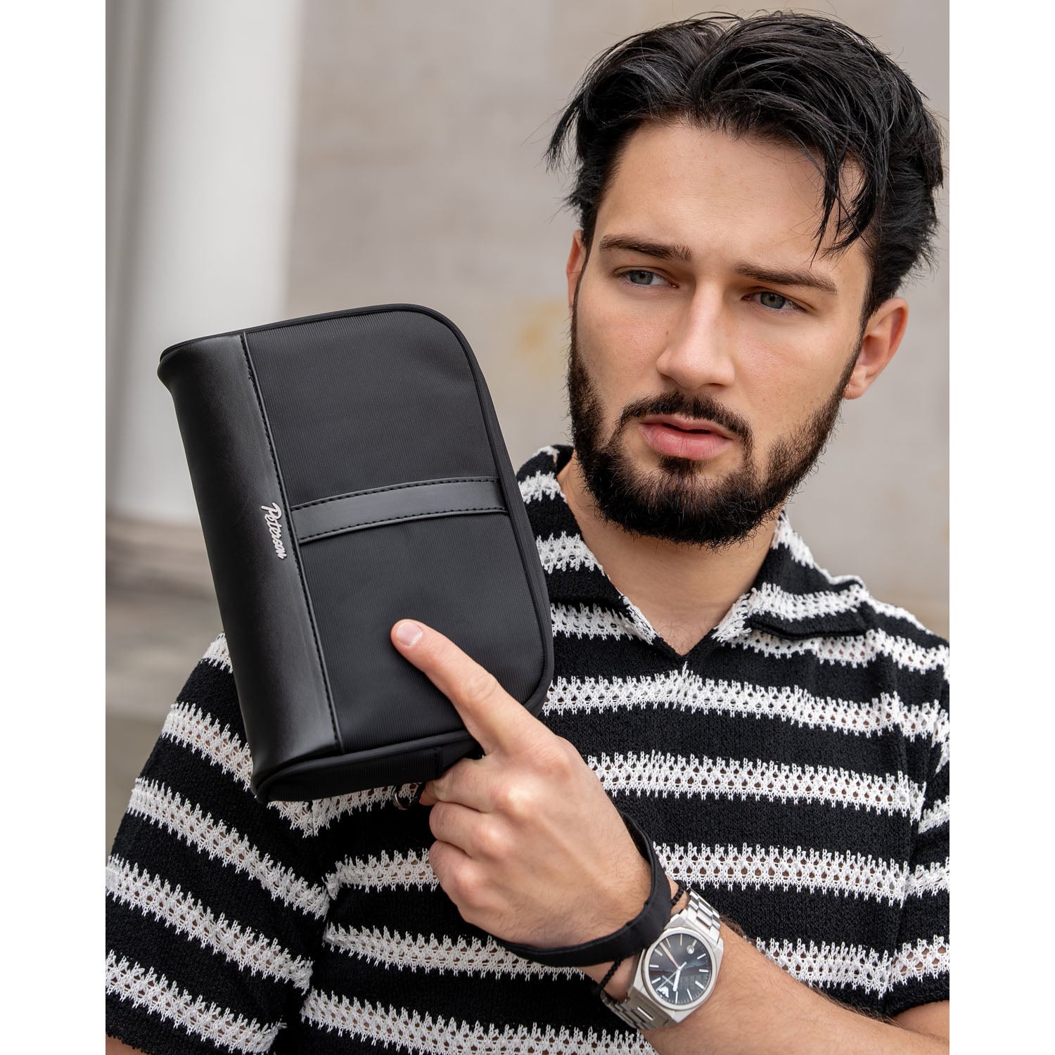 Rankinė vyrams Peterson, juoda R226