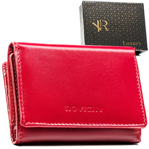 Rožinė odinė moteriška piniginė Rovicky K73