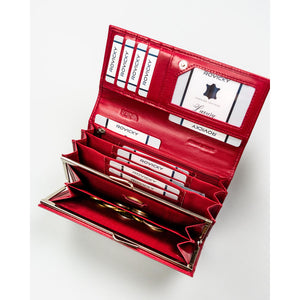 Rožinė odinė moteriška piniginė Rovicky K74