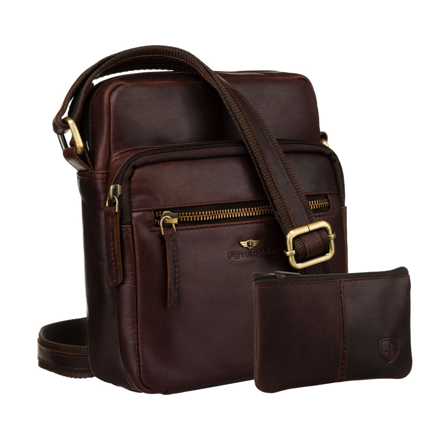 Vidutinė rankinė vyrams Peterson, ruda 6743