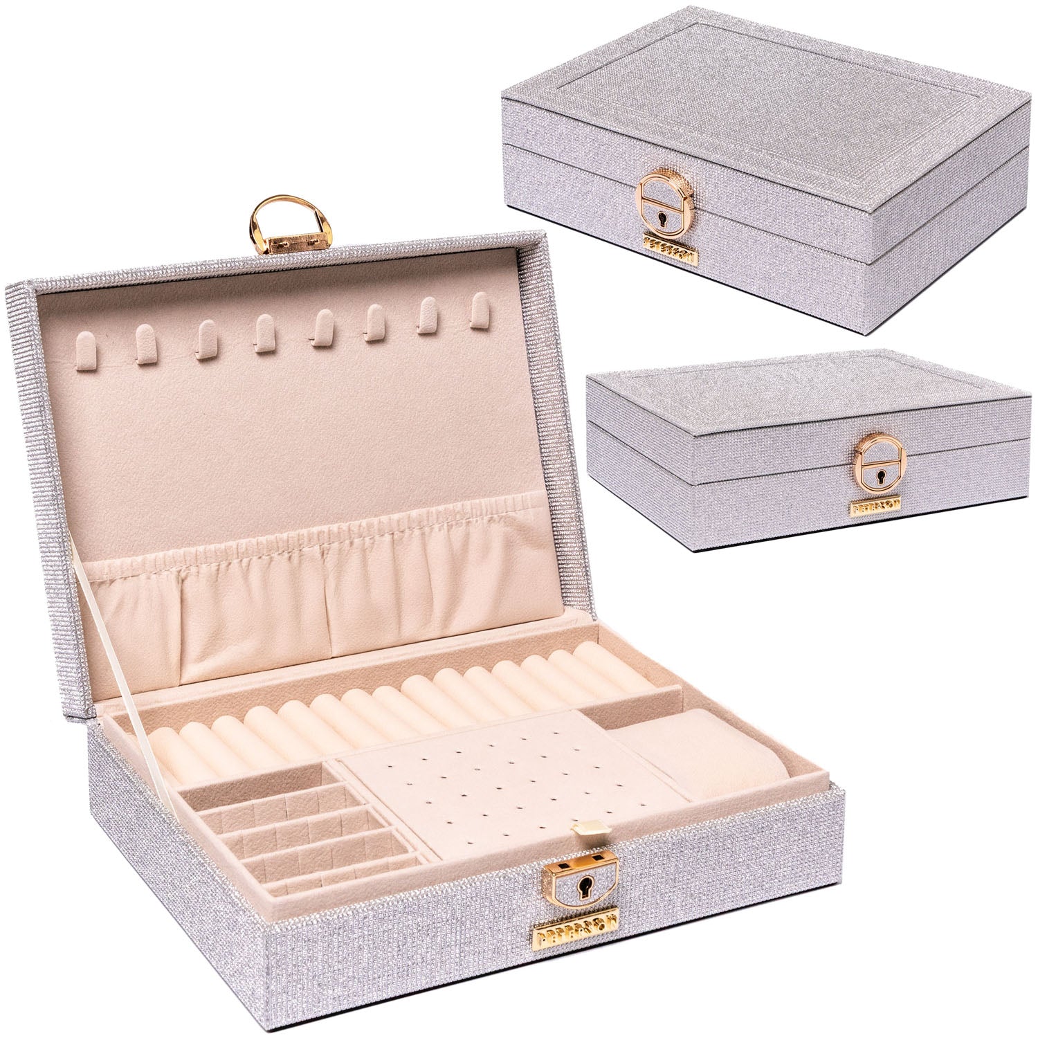 Papuošalų dėžutė moterims Peterson, sidabrinė