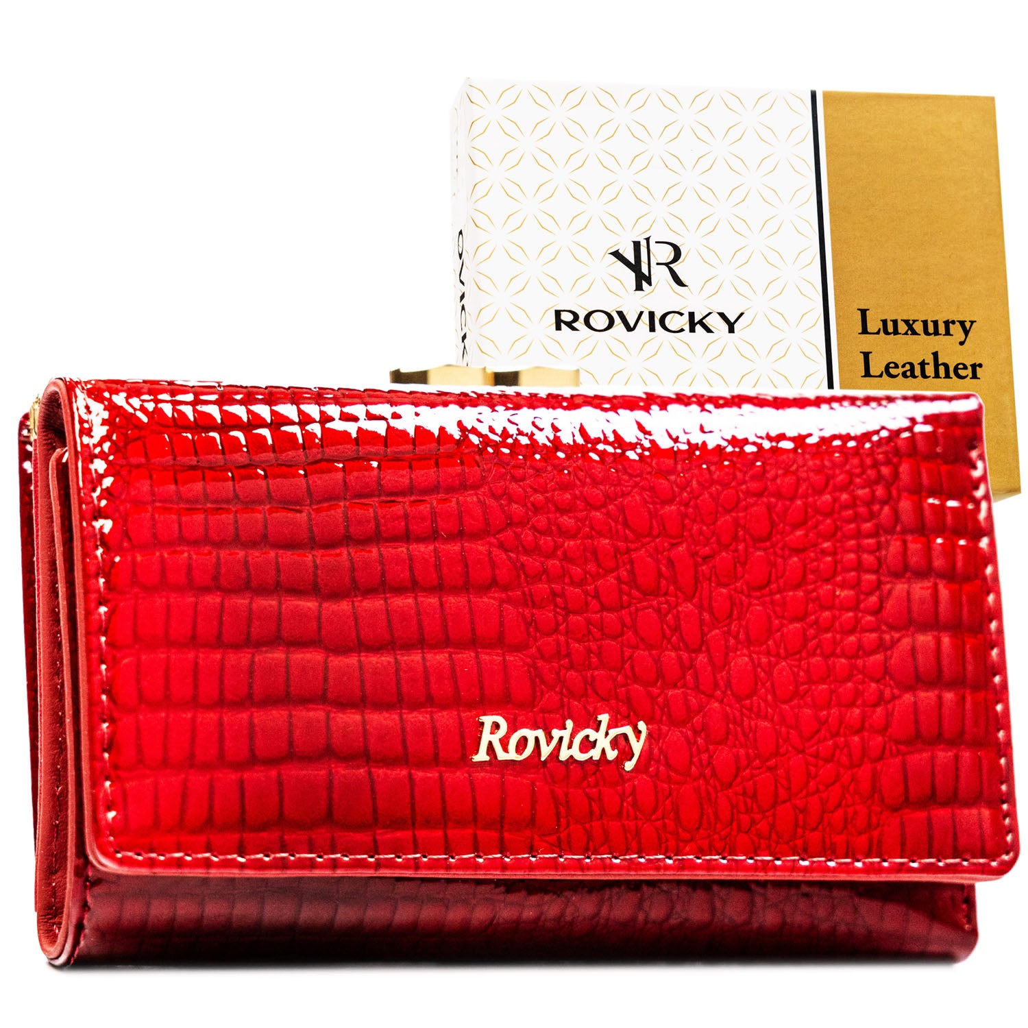 Vidutinė piniginė moterims Rovicky, raudona