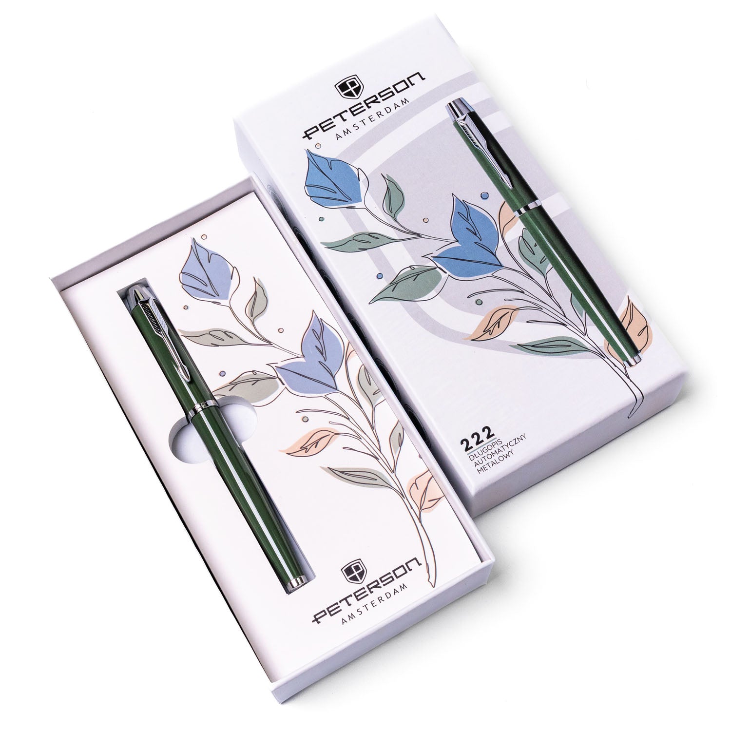 Rašiklis Peterson, žalia-sidabrinė