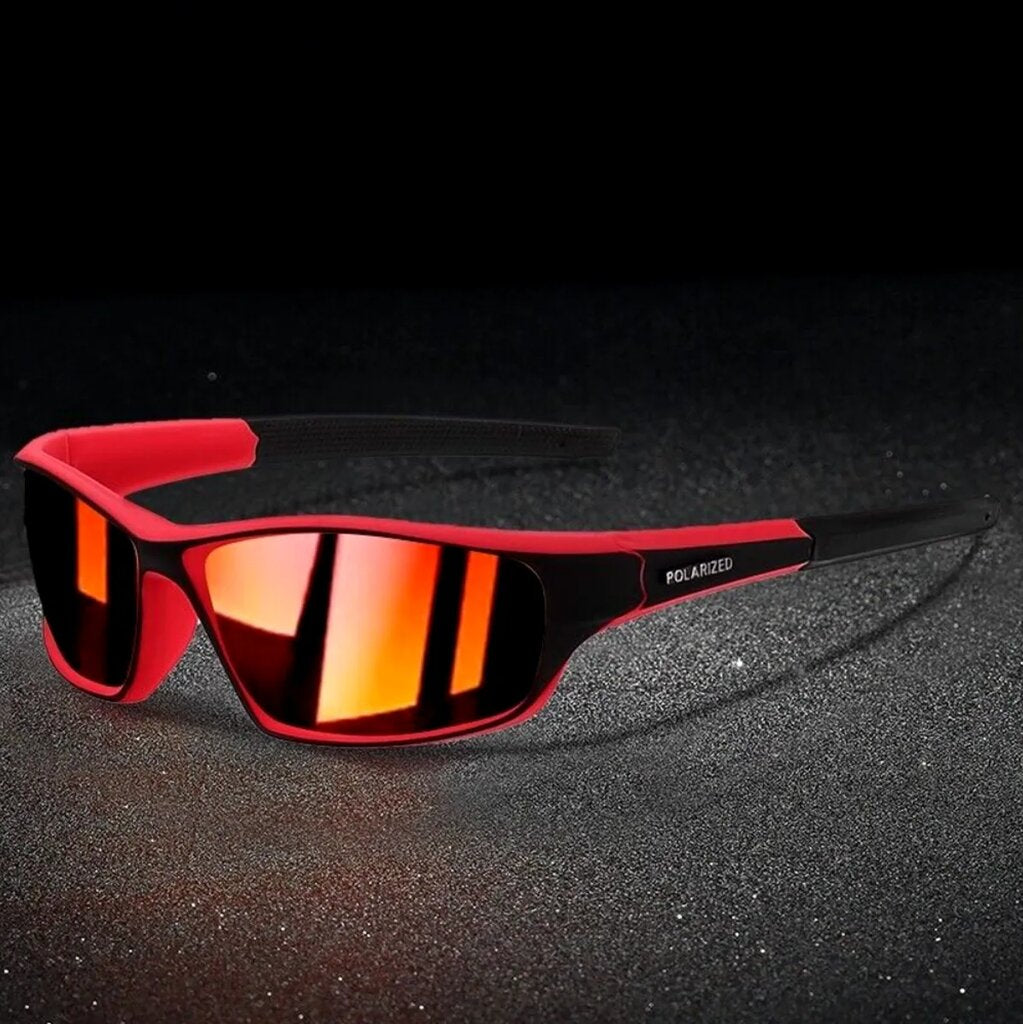 Poliarizuoti sportiniai akiniai nuo saulės vyrams H25 raudoni