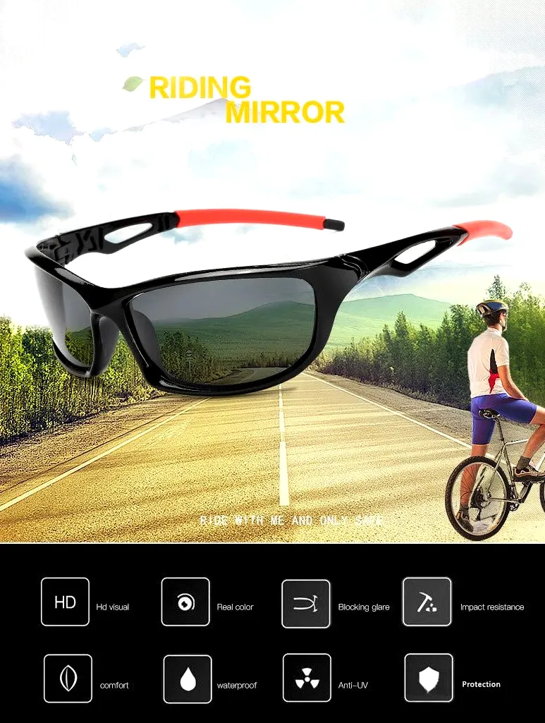 Poliarizuoti sportiniai akiniai vyrams U83, juodi