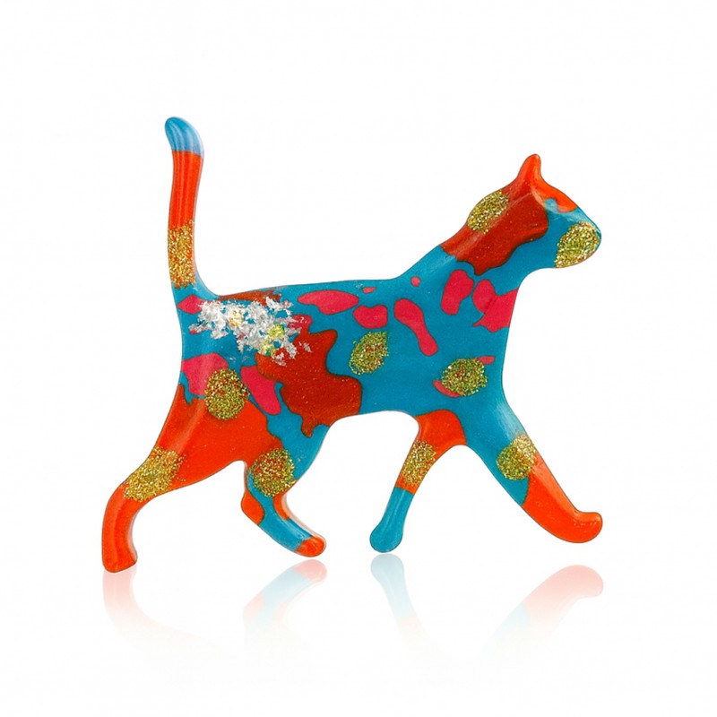 Dekoratyvinė sagė „Vaivorykštinis kačiukas“ (BZ217)