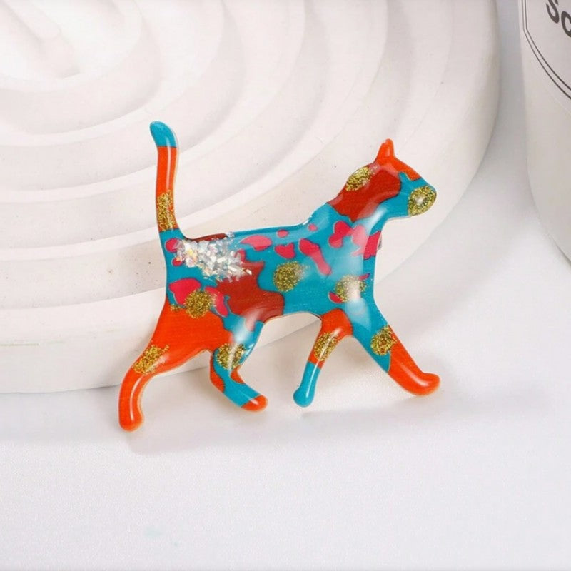 Dekoratyvinė sagė „Vaivorykštinis kačiukas“ (BZ217)