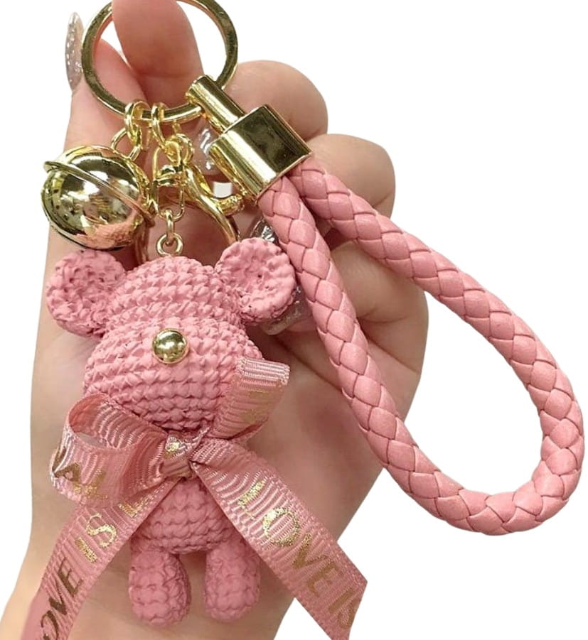 Raktų pakabukas bear F156, rožinės spalvos