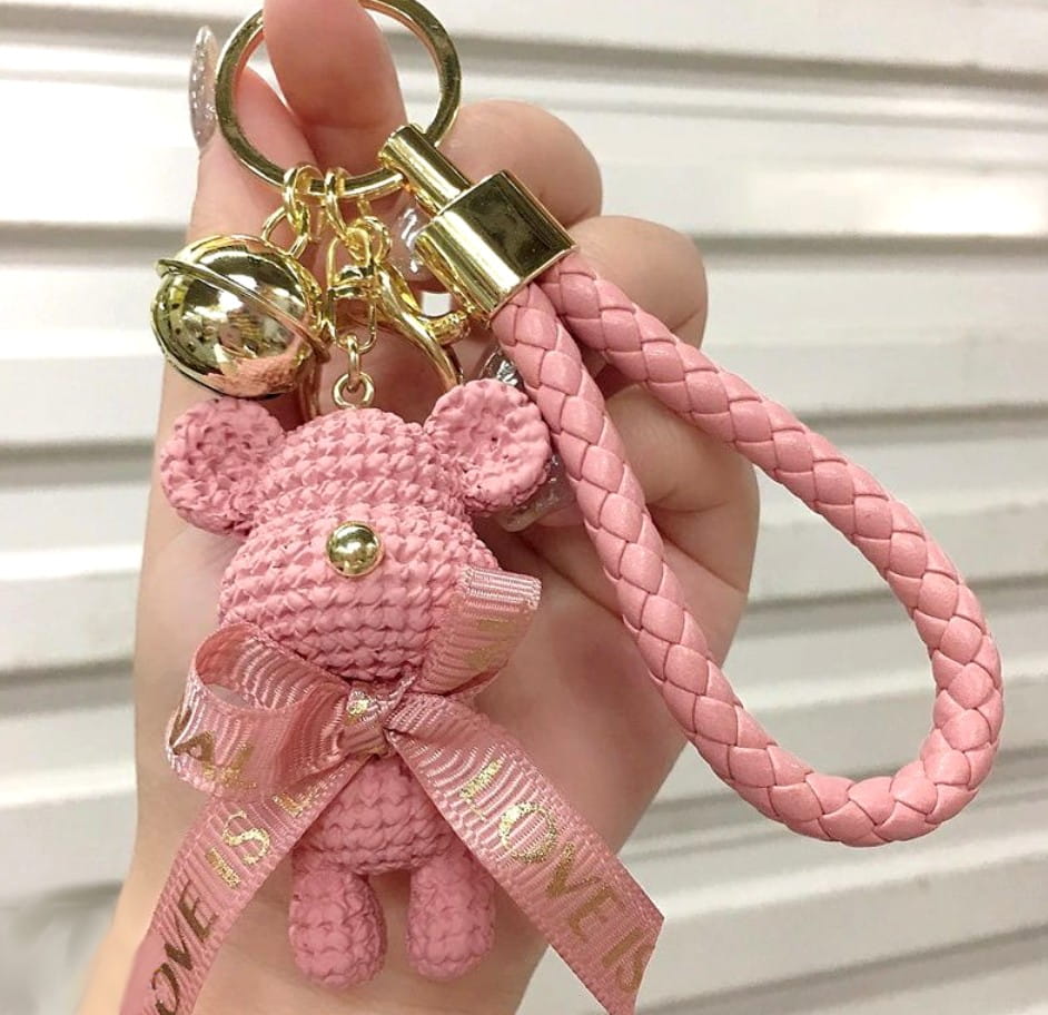 Raktų pakabukas bear F156, rožinės spalvos