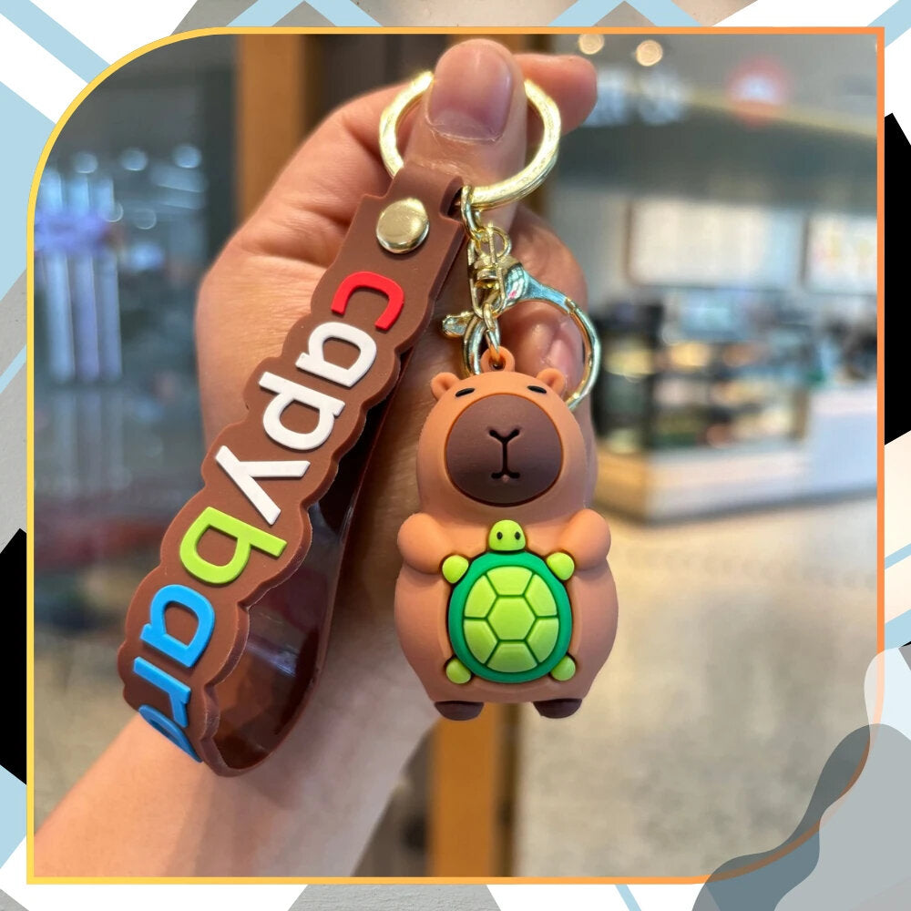 Raktų pakabukas, kapibara su vėžliu