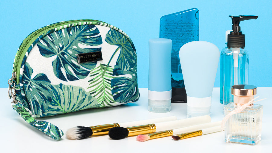 Spalvingas užtrauktuku užsegamas kosmetikos krepšys su rankiniu dirželiu - Peterson