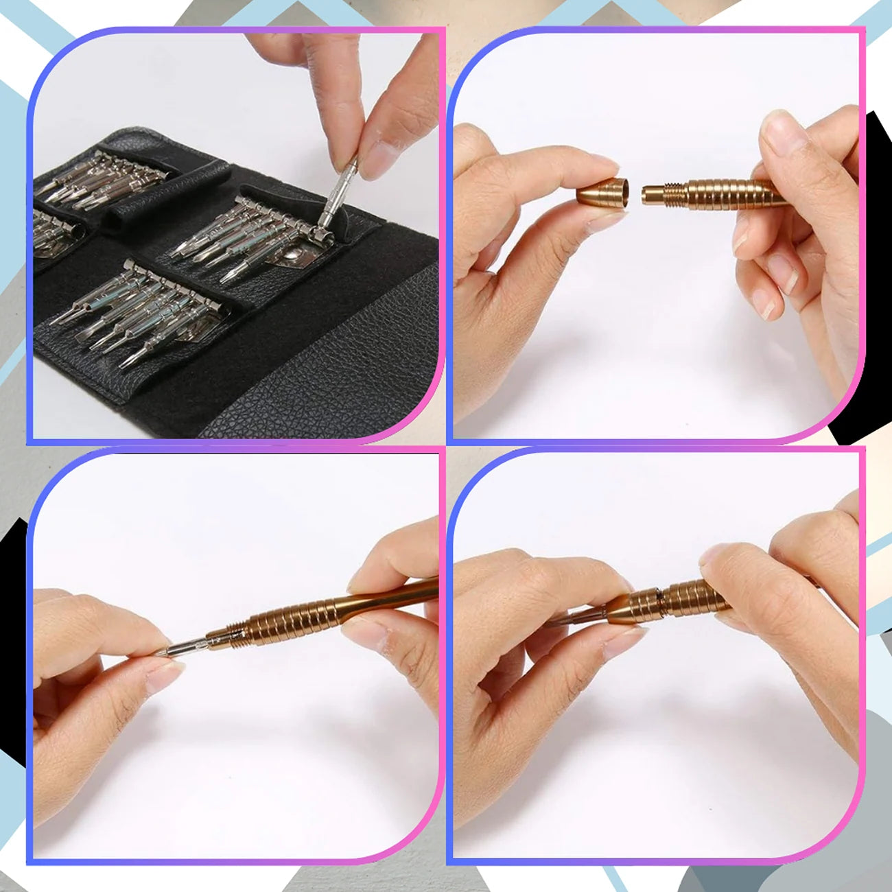 Tikslūs atsuktuvai, 25vnt., su dėklu