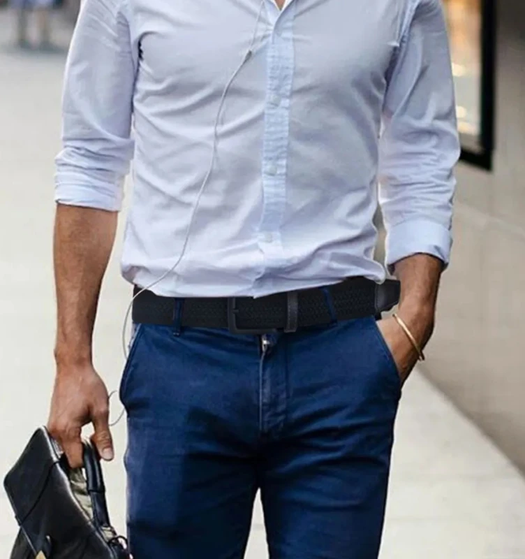 Universalus elastinis diržas be skylių U51, juodas D111