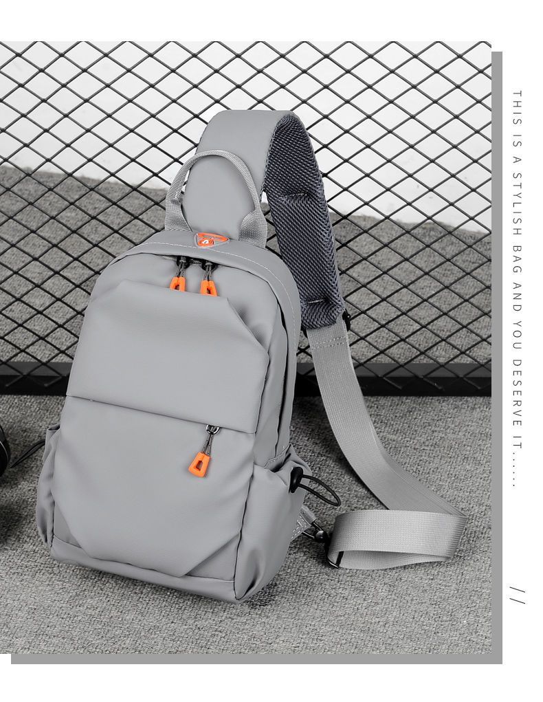 Vyriška daugiafunkcė anti-theft USB per petį nešiojama kuprinė, pilka