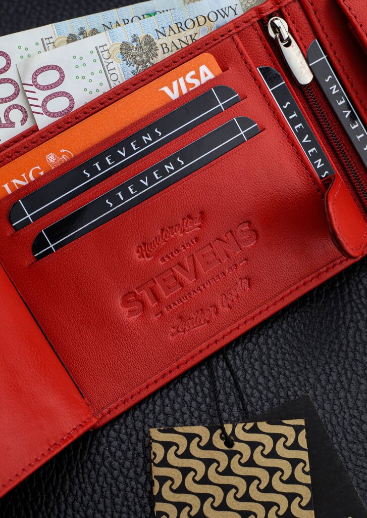 Vyriška natūralios odos piniginė Stevens Z02/BR-325-R, RFID apsauga