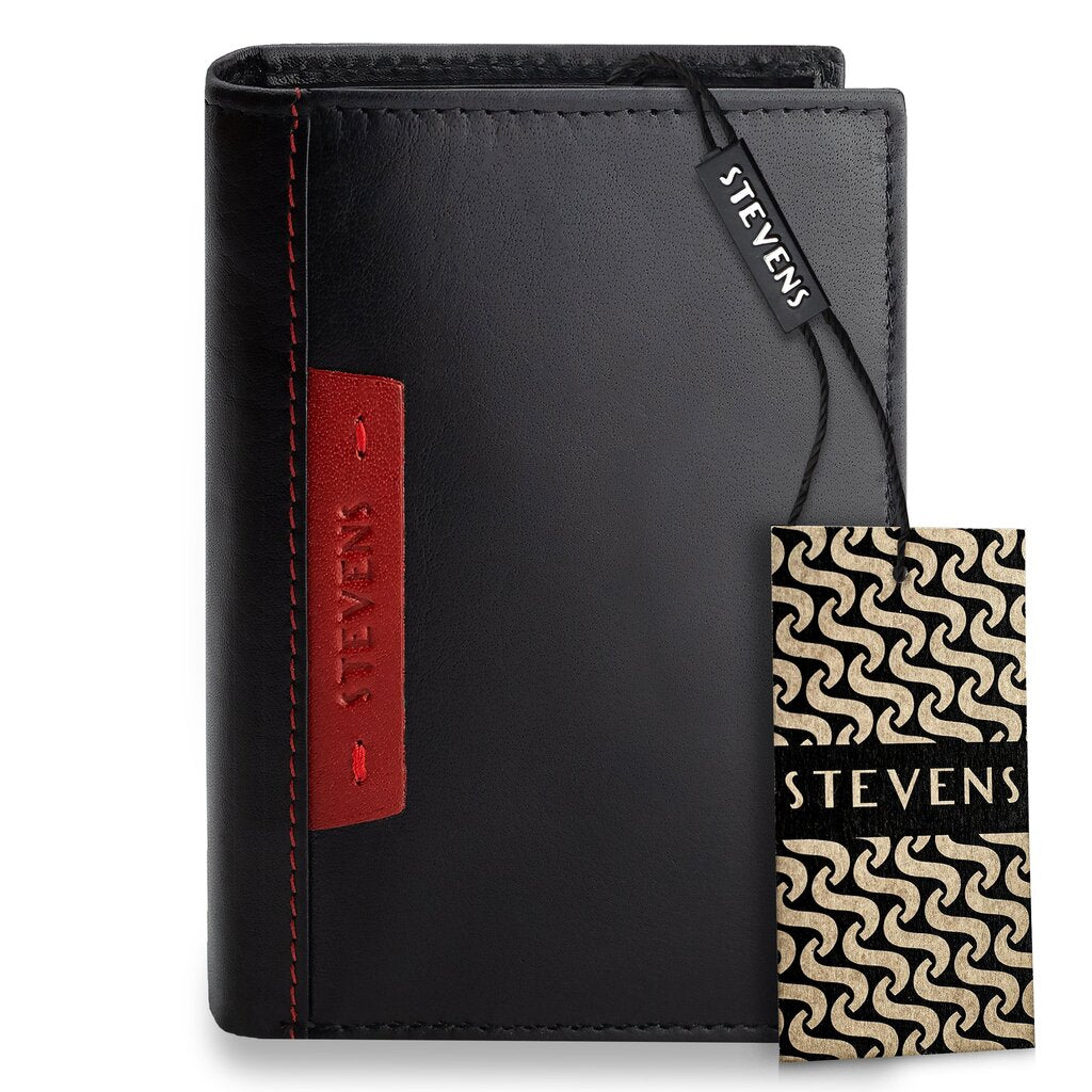 Vyriška natūralios odos piniginė Stevens Z05-326-R, RFID apsauga