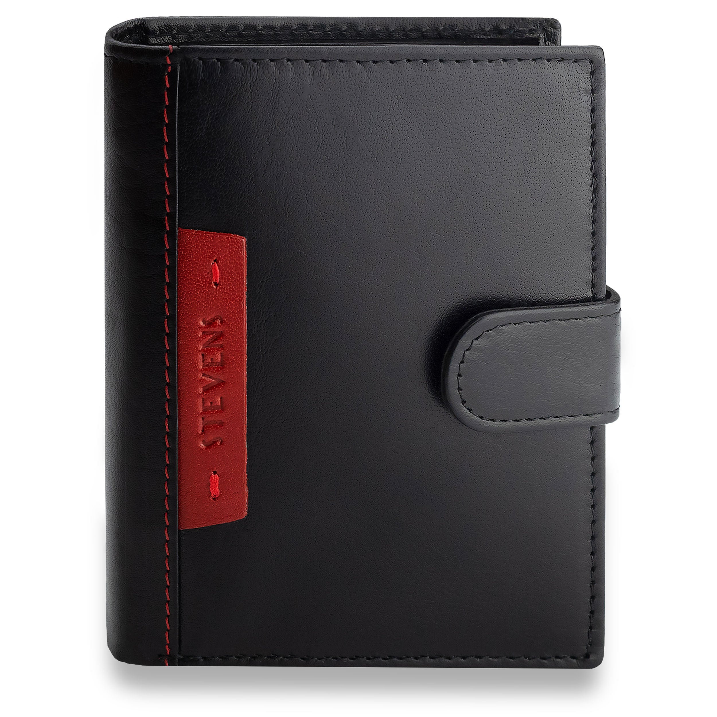 Vyriška natūralios odos piniginė Stevens Z05, juoda S514