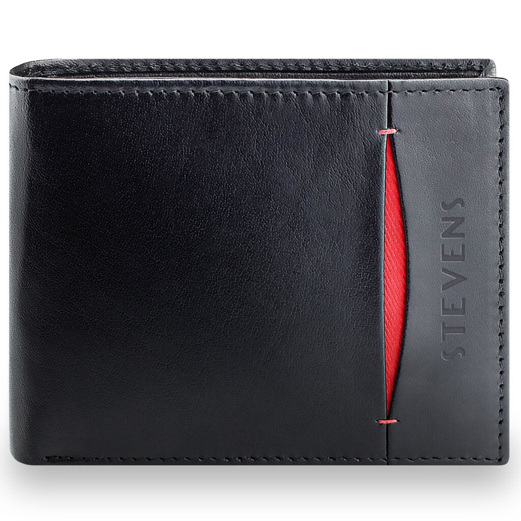 Vyriška natūralios odos piniginė Stevens Z08-325-R, RFID apsauga