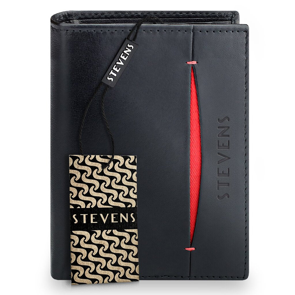 Vyriška natūralios odos piniginė Stevens Z08-326-R, RFID apsauga