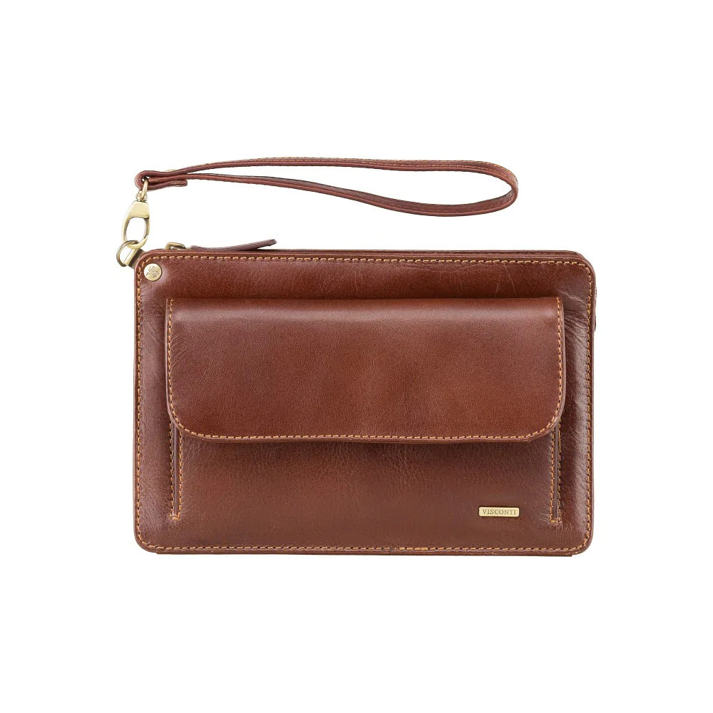 Vyriška natūralios odos rankinė Visconti 02617, ruda R222