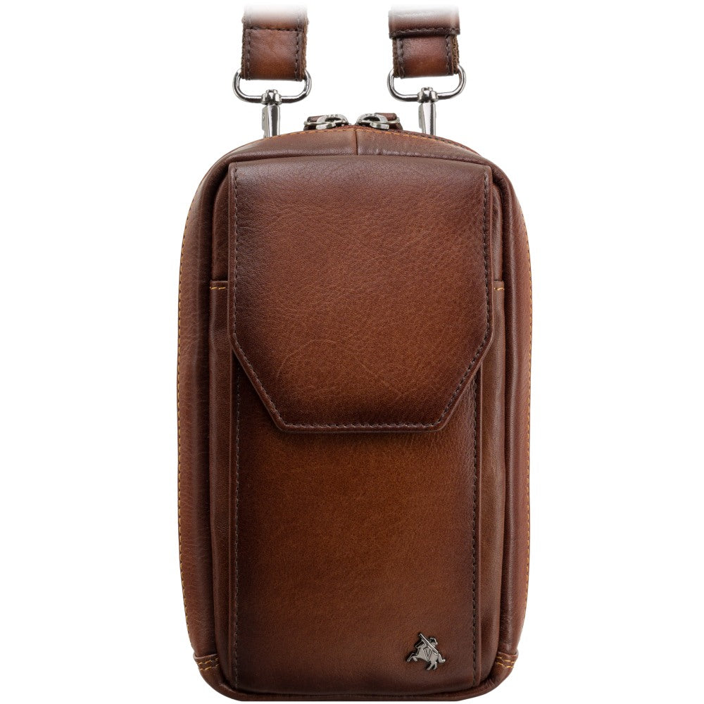 Vyriška odinė kelioninė rankinė, Visconti AT-45, ruda