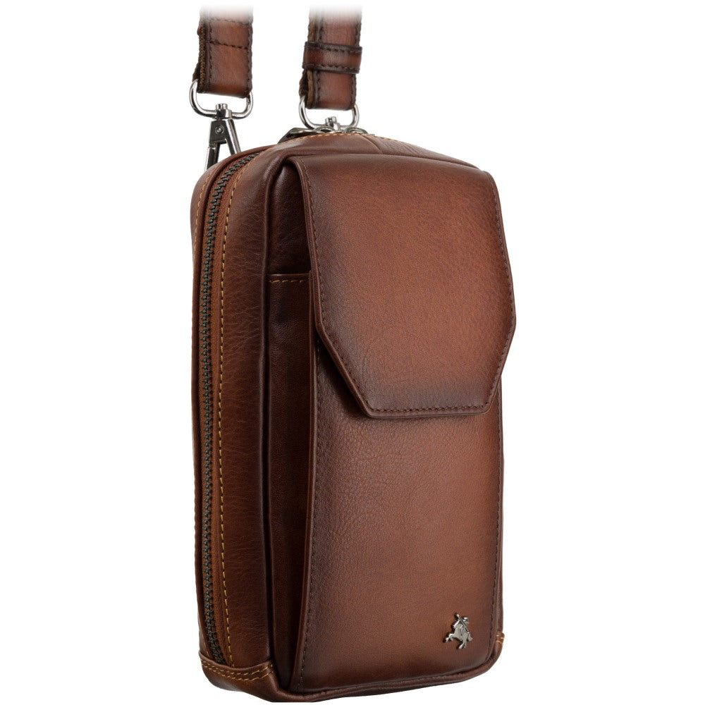 Vyriška odinė kelioninė rankinė, Visconti AT-45, ruda