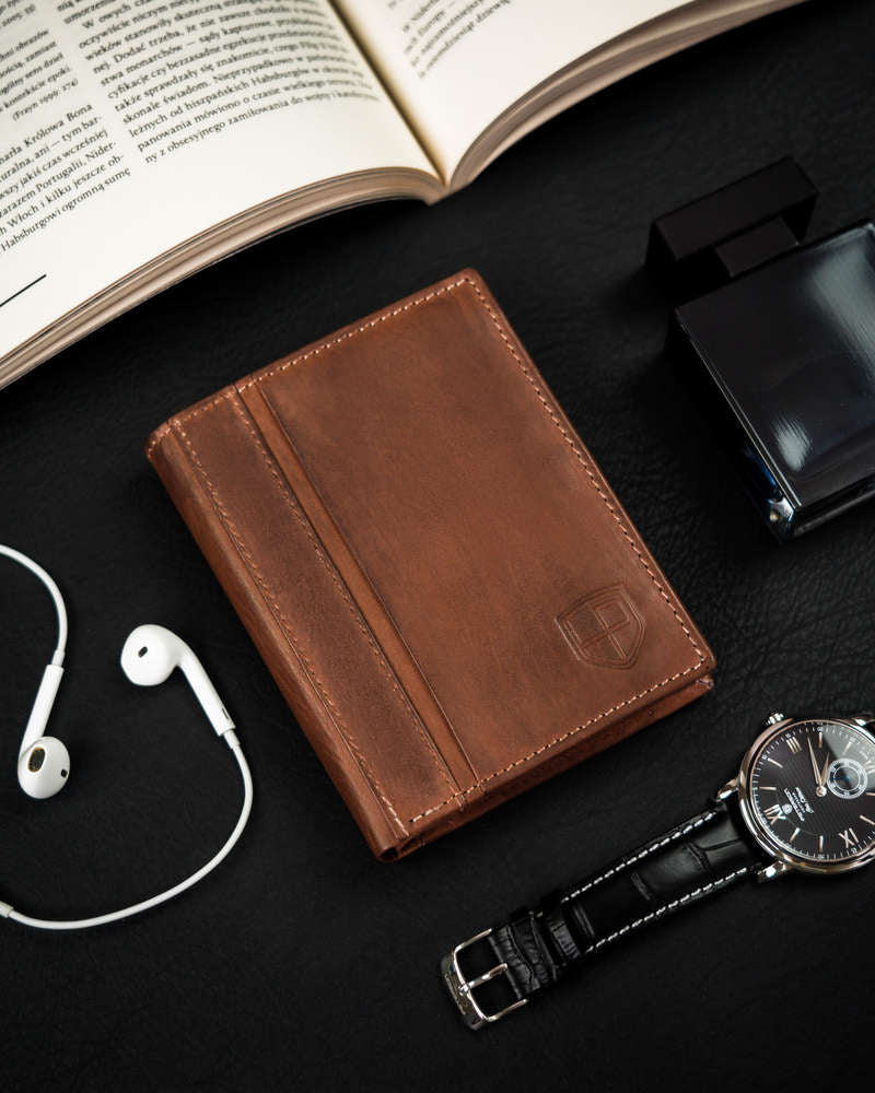 Vyriška odinė piniginė Peterson N05, ruda S486