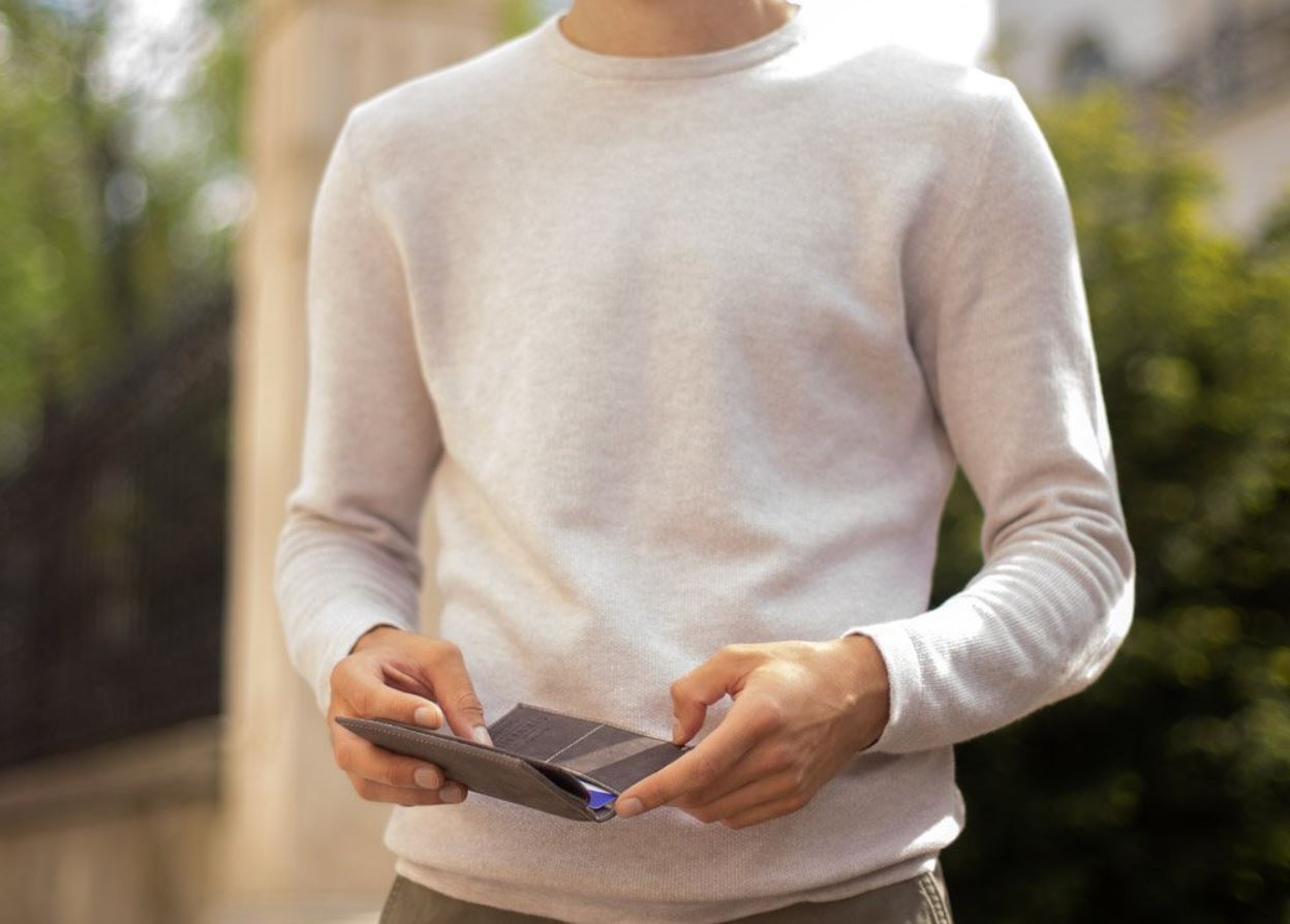 Vyriška odinė piniginė STEVENS RFID su apsauga Plona SLIM S199